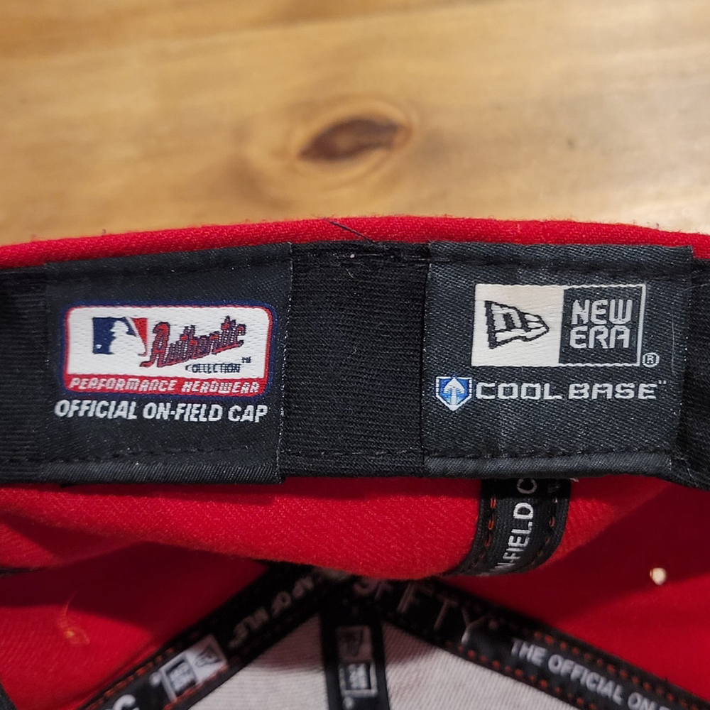 Washington Nationals Hat New Era Size 7 1/4 59Fifty Fitted Made USA Red On Field - Picture 9 of 11